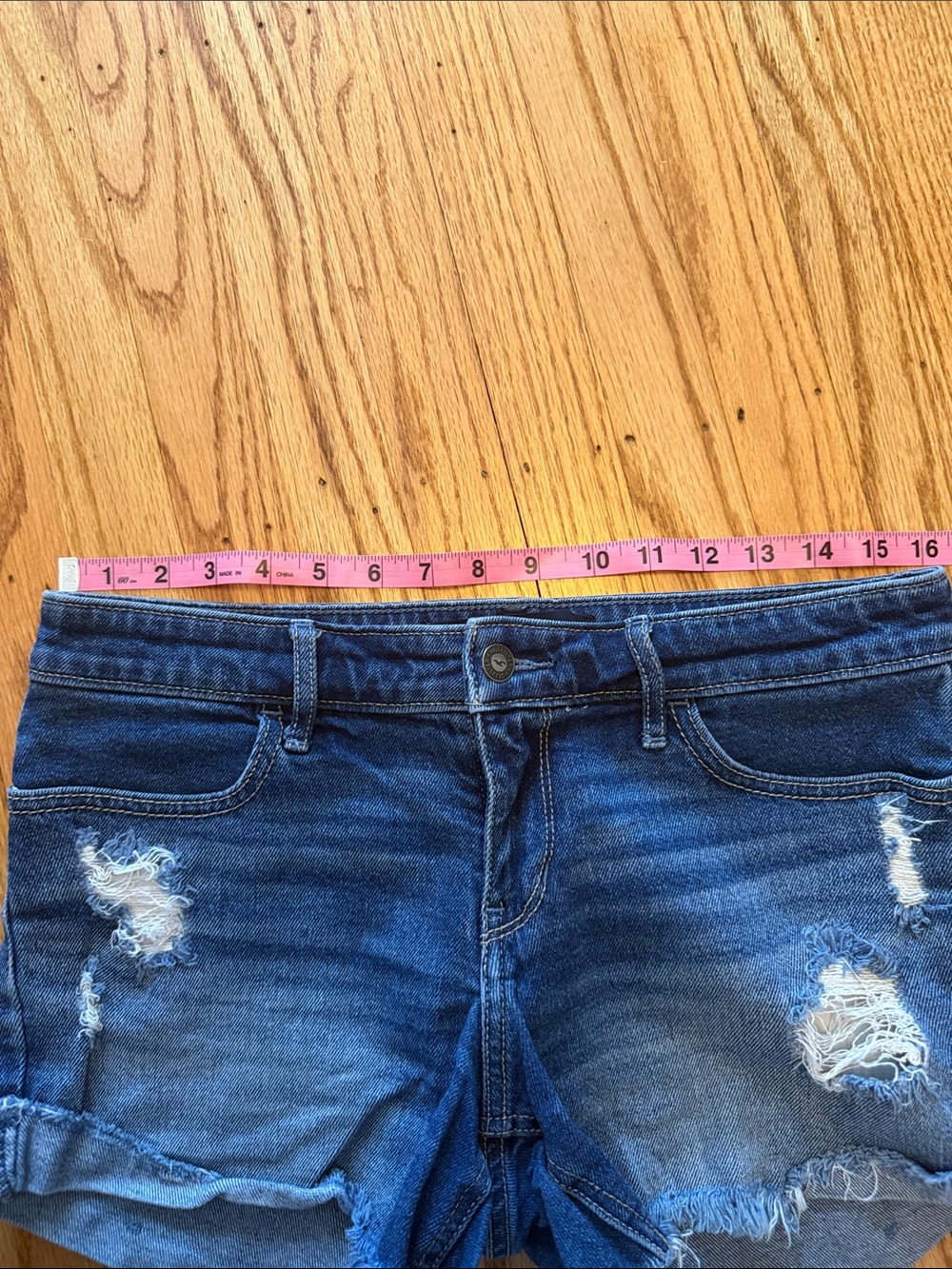 Hollister Y2K Low Rise Midi Short Distressed Vintage Stretch 28/7- Grunge - Picture 9 of 13